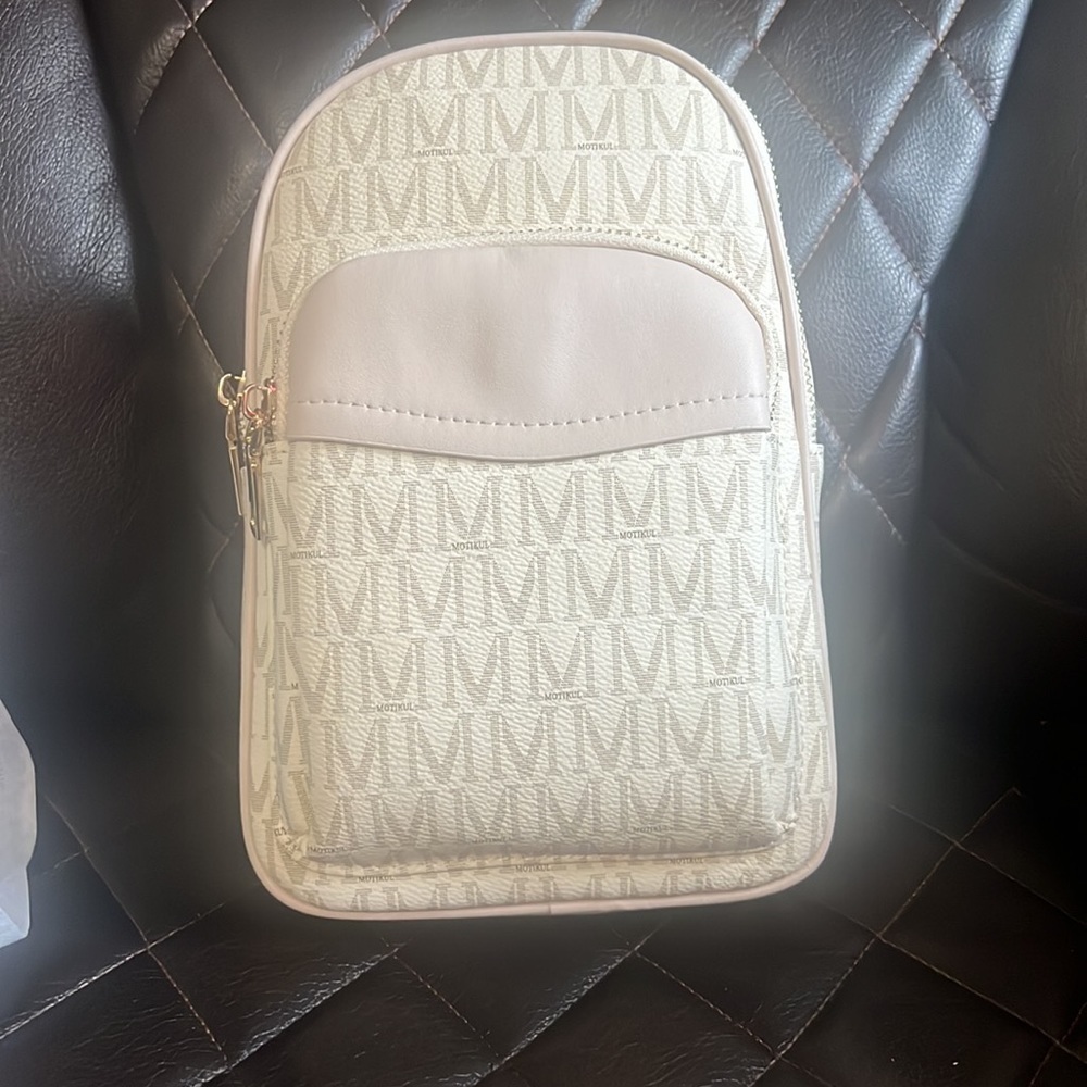 Small Sling Bags for Women Leather Fanny Pack Decent Beige Cross-body Purse